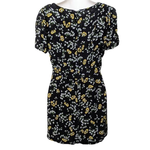 FREE PEOPLE Jinx Black Floral Print Tie-Front Romper - Picture 8 of 11